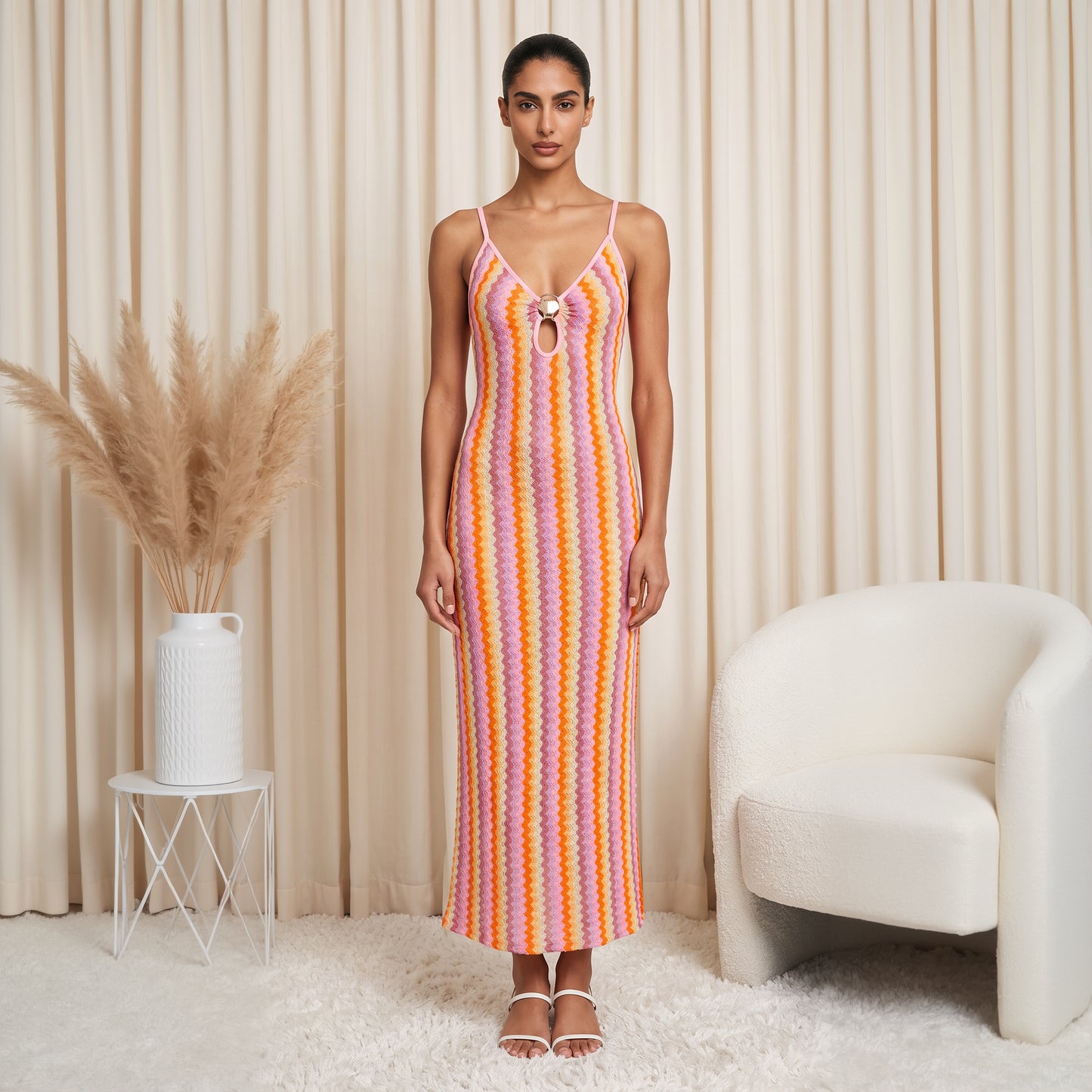 Resort Knit Cover-Up Dress - Pink