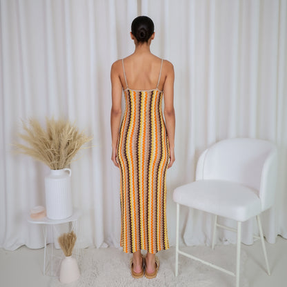 Resort Knit Cover-Up Dress - Brown