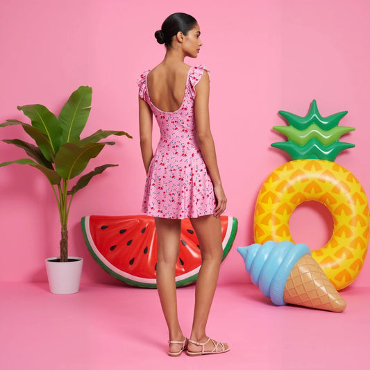 Blossom Pink Swimdress back view
