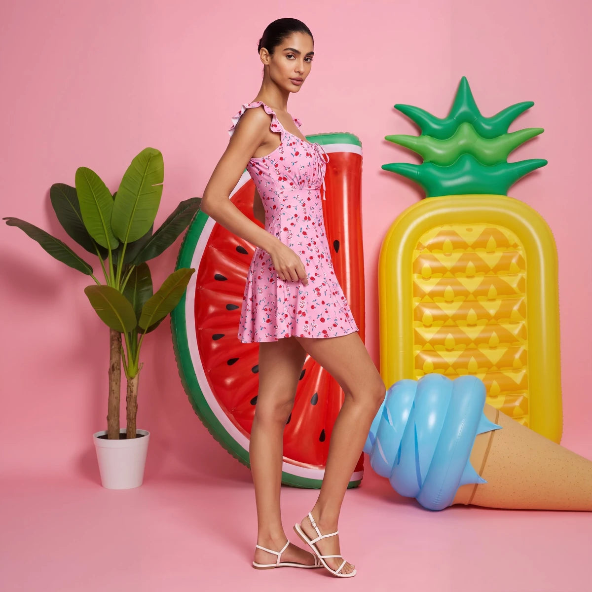 Blossom Pink Swimdress side view