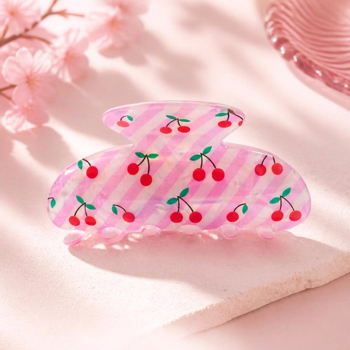 Cherry Bloom Hair Claw - Pink - DQD Clothing
