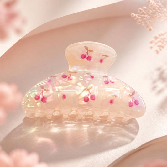 Cherry Bloom Hair Claw - White - DQD Clothing