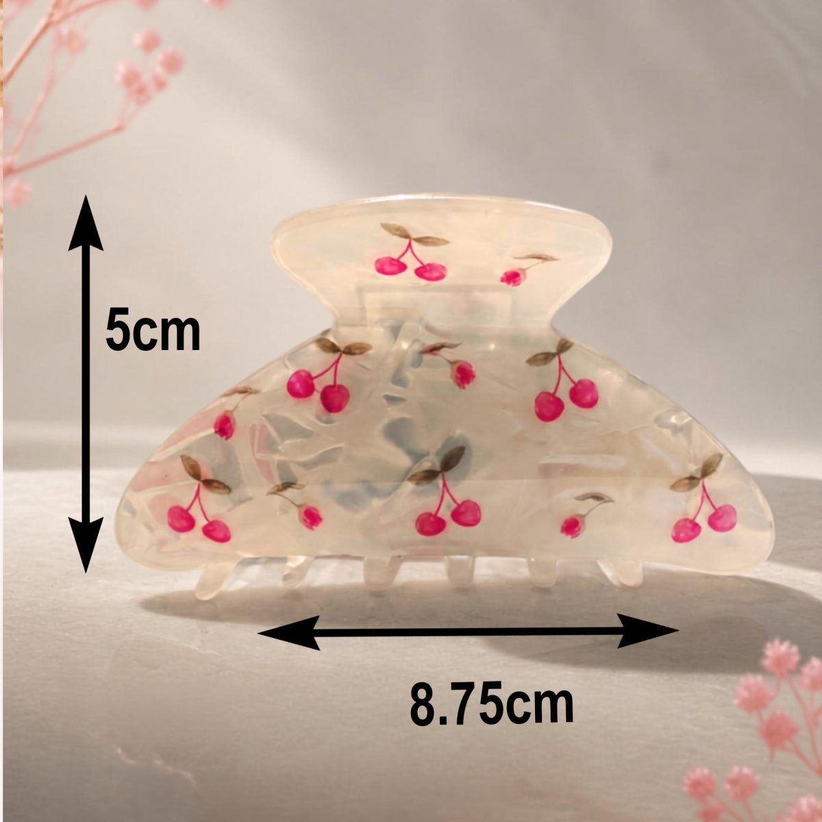 Cherry Bloom Hair Claw - White - DQD Clothing