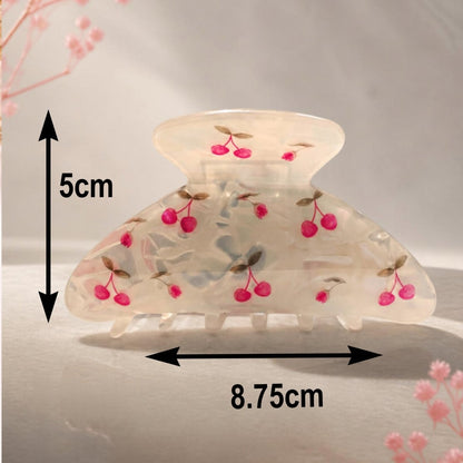 Cherry Bloom Hair Claw - White - DQD Clothing