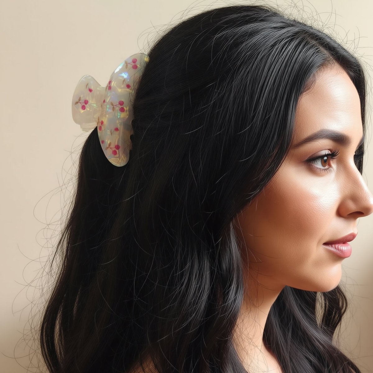 Cherry Bloom Hair Claw - White - DQD Clothing