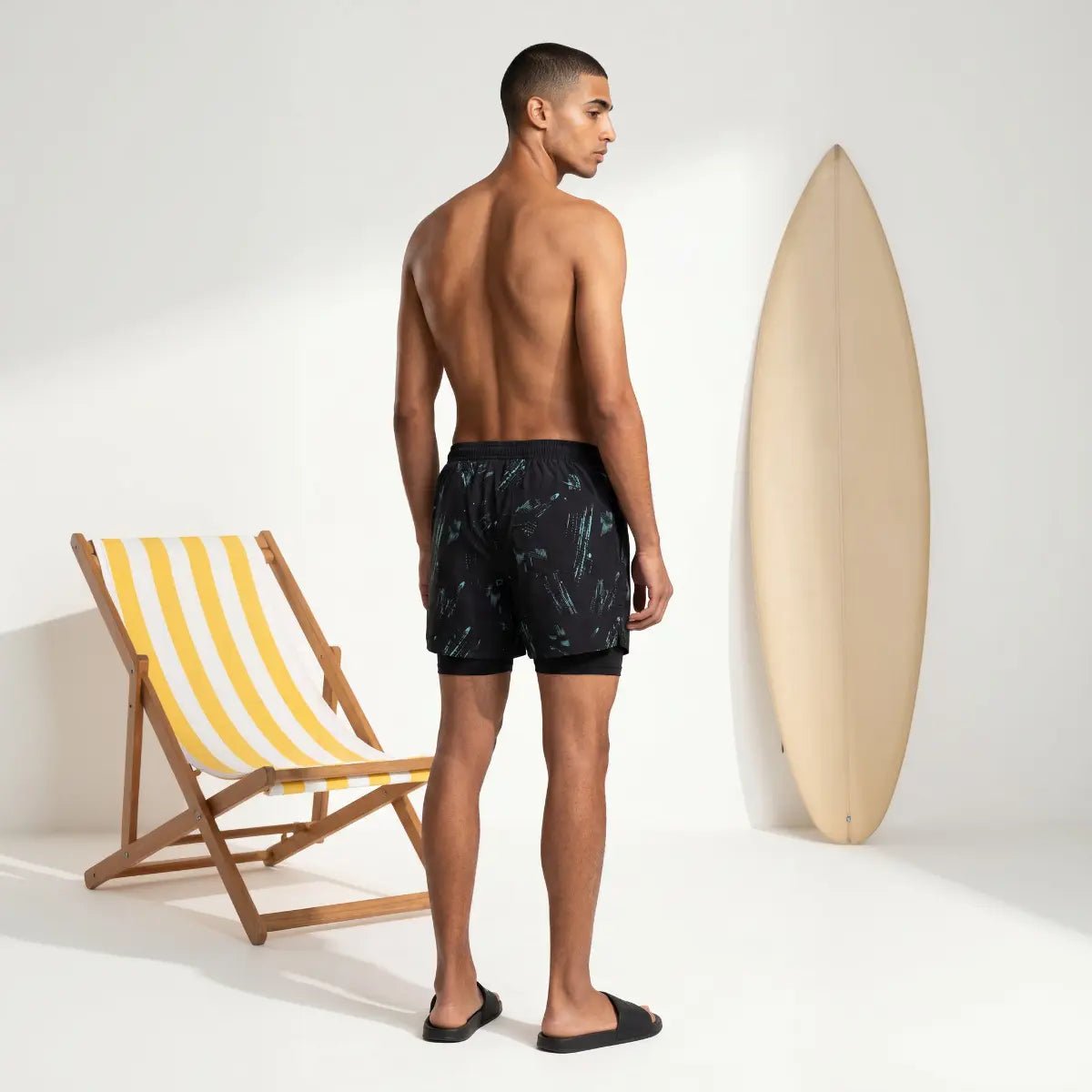 Coastal Wave Green Swim Shorts - DQD Clothing
