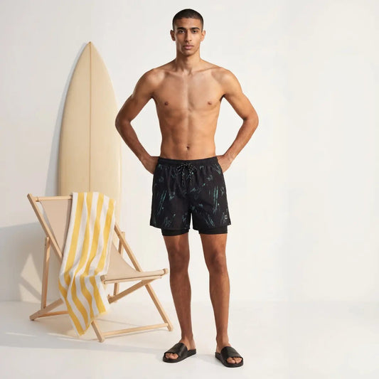 Coastal Wave Green Swim Shorts - DQD Clothing