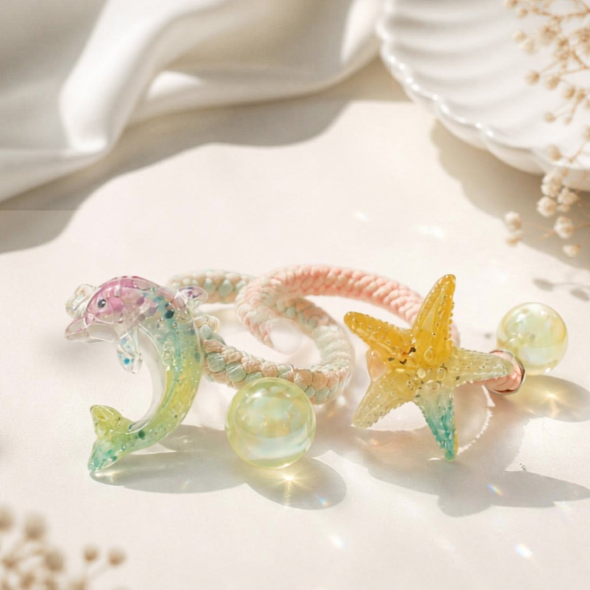 Set of 5 Ocean Theme Hair Ties - DQD Clothing