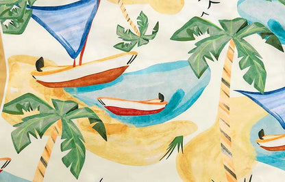 Tropical Yellow Reversible Swimsuit tropical print detail